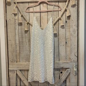 Open Back Sequin Mini Dress